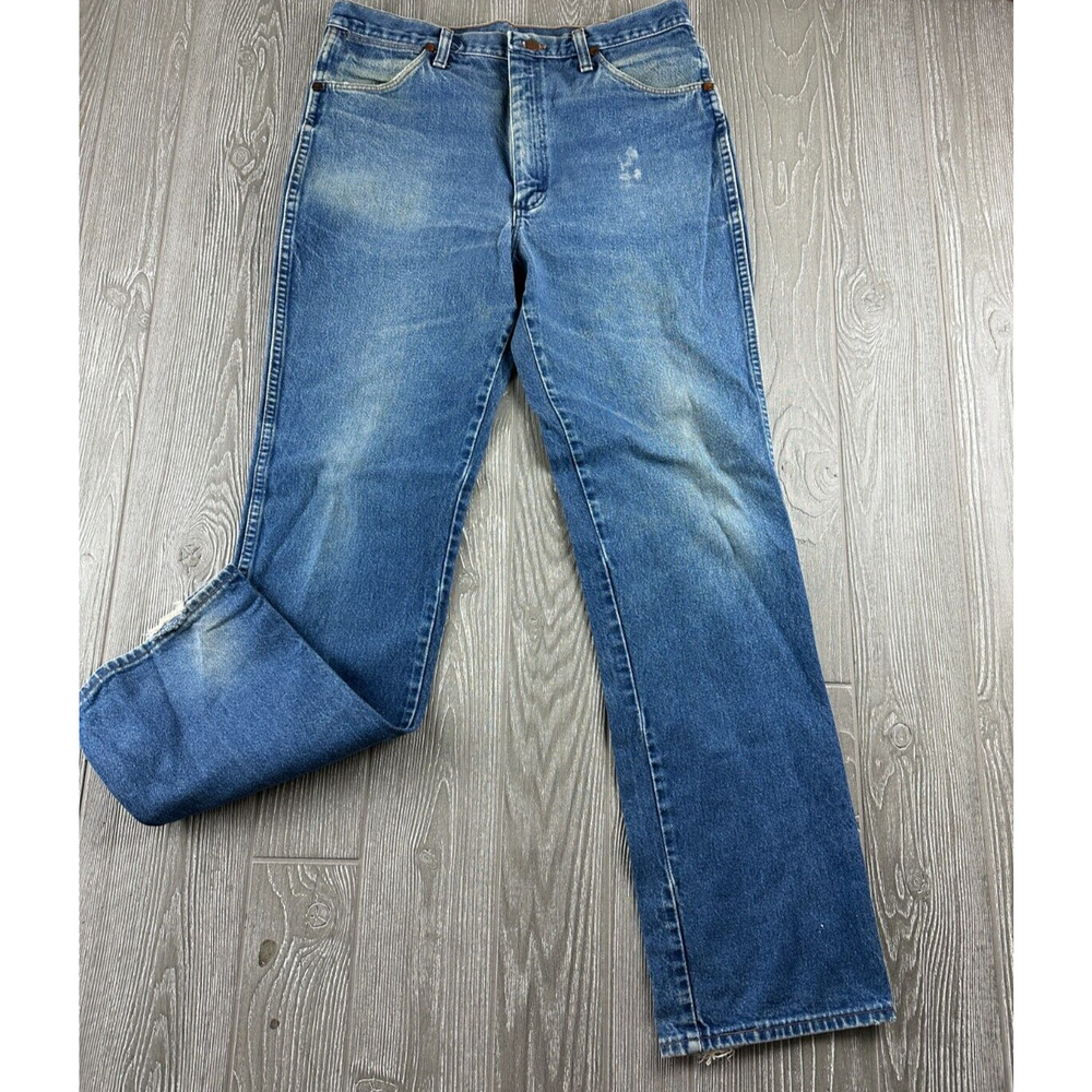 Wrangler Mens Denim Blue Jeans Inseam 34 (tag faded) straight cowboy jeans